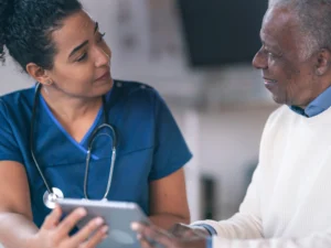 Old Black Man Getting Treatment